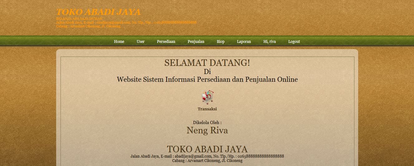 Sistem informasi persediaan dan penjualan