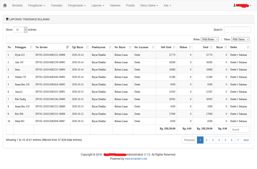 Aplikasi Laundry Basis Web