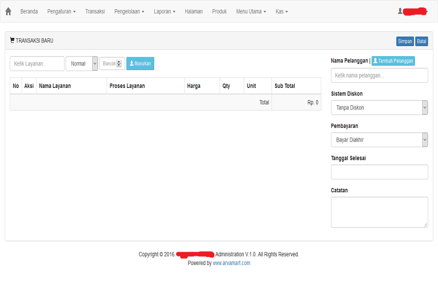 Aplikasi Laundry Basis Web