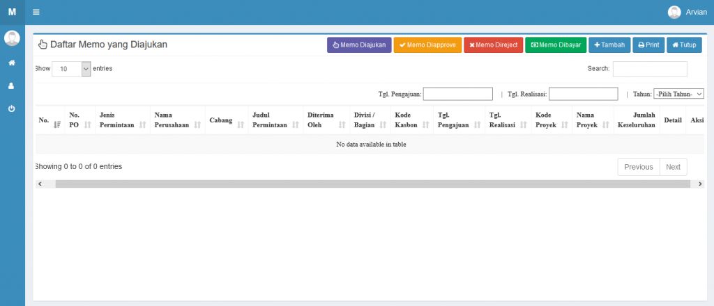 Aplikasi E-Procurement Internal Memo Basis Web V.1.0