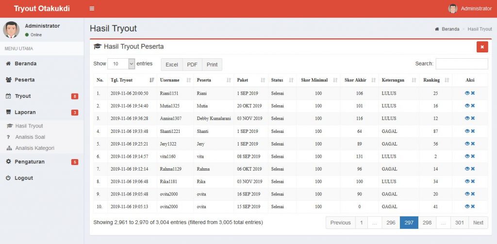 Aplikasi Tryout Online Basis Web Versi 1.0