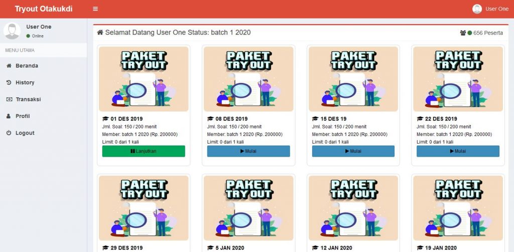 Aplikasi Tryout Online Basis Web Versi 1.0